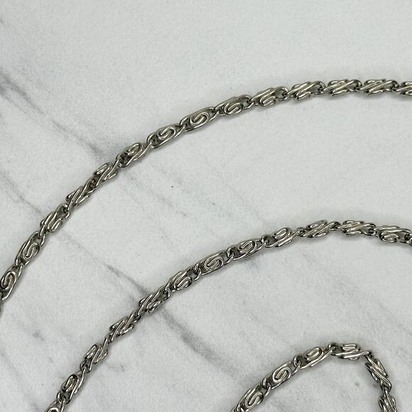 Silver Tone Skinny Swirly Chain Link Purse Handbag Bag Replacement Strap - Picture 3 of 11